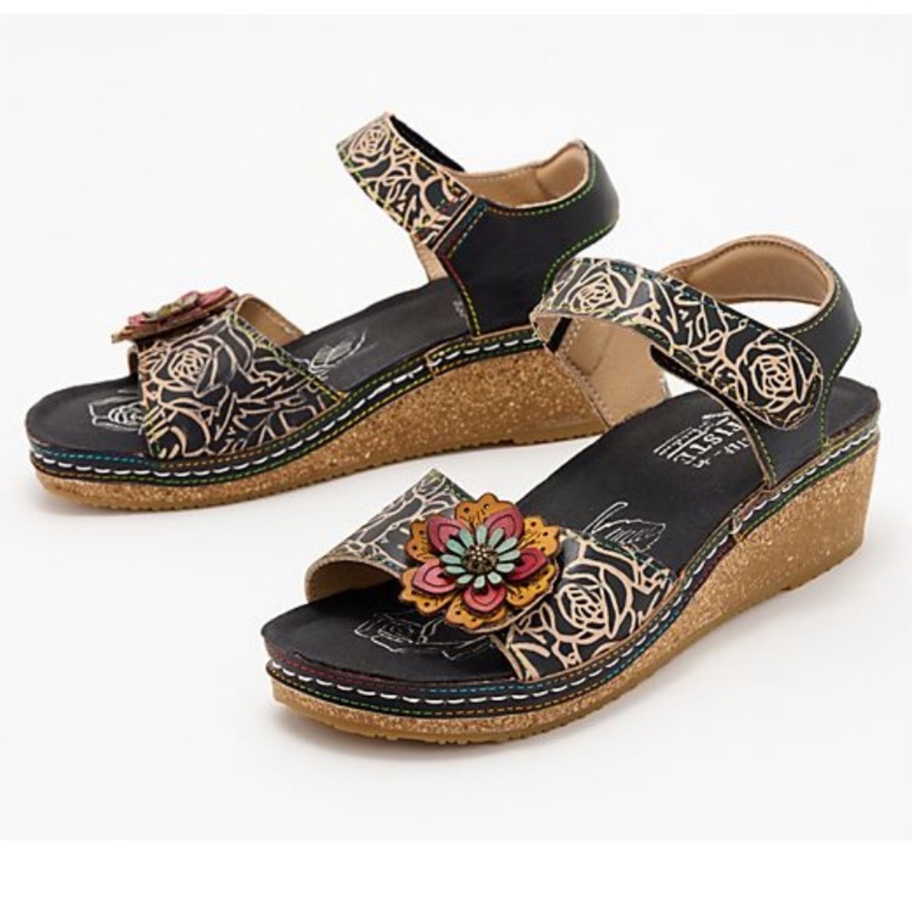 L’Artiste by Springstep “Cuteness” Wedge Cork Sandal, size 40 (US. 9)